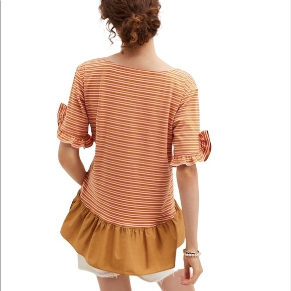 Anthropologie Maeve Ruffled Peplum Top XS - Picture 3 of 4